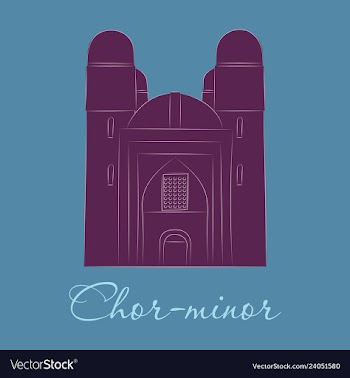 Bukhara uzbekistan chor minor vector image
