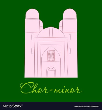 Bukhara uzbekistan chor minor vector image