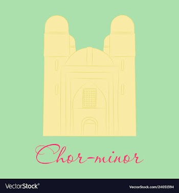 Bukhara uzbekistan chor minor vector image