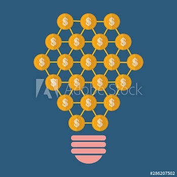 bulb shape coins money finance icons flat design
