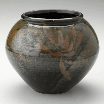 bulb-shaped jar with black glaze | Free Photo - rawpixel