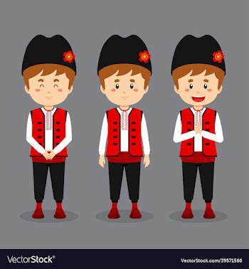 bulgarian character with various expression