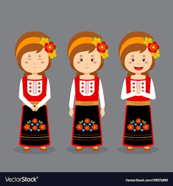bulgarian character with various expression