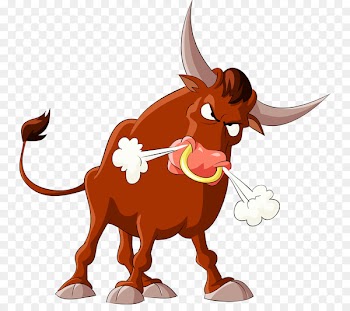 Bull Cattle Illustration - Angry cow 