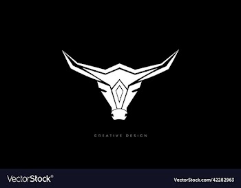 bull head brand design logo