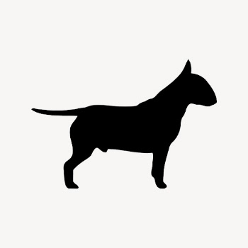 Bull Terrier dog silhouette clipart, | Free Vector - rawpixel
