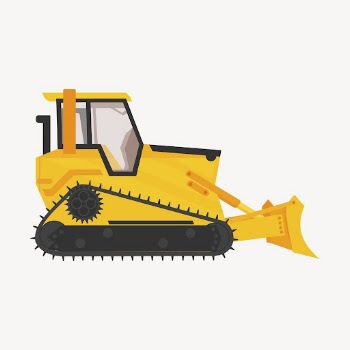 Bulldozer clipart, machine illustration vector. | Free Vector - rawpixel
