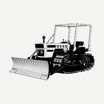Bulldozer drawing, vintage illustration psd. | Free PSD - rawpixel