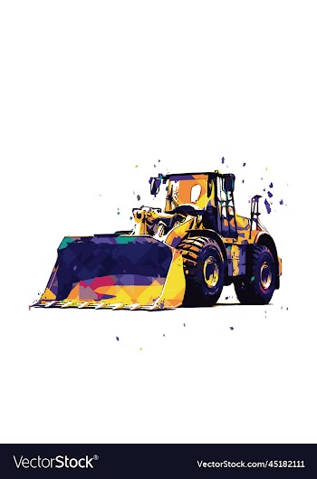 bulldozer geometric colorful creative design
