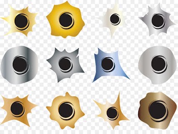 Bullet Cartridge - Color metallic bullet holes Vector 