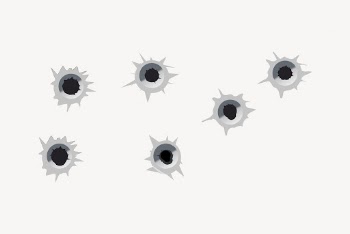 Bullet holes collage element, shotgun | Free PSD - rawpixel