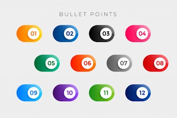 Bullet points numbers in button style from one to twelve Free Vector