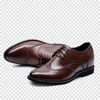 Bullock carved leather shoes business casual transparent background PNG clipart