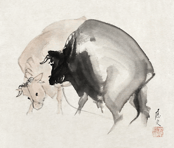 Bulls (1810) vintage Japanese painting | Free Photo Illustration - rawpixel