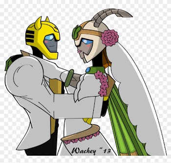 Bumblebee And Jadebutterfly Wedding Commission By Wachey - Transformers Animated Fanfiction Sari Love Bumblebee