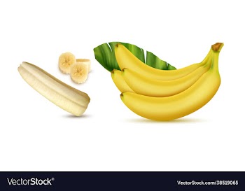 bunch bananas and slices isolated on white