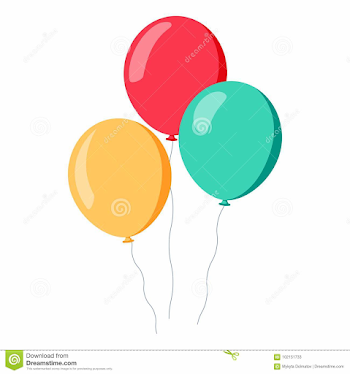 Bunch Of Balloons In Cartoon Flat Style Isolated On White ...
