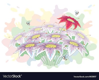  					Bunch of beautiful flowers vector image														