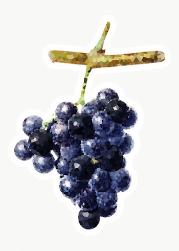 Bunch of purple grapes crystallized style sticker overlay | Free  transparent png - 2347301