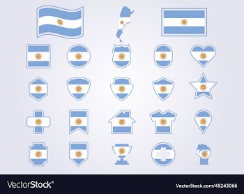 bundle of argentina icon flag symbol sign