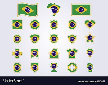 bundle of brazil icon flag symbol sign
