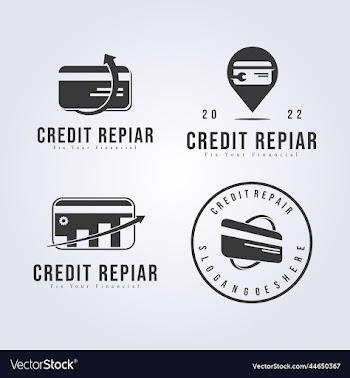 bundle of credit repair service logo set