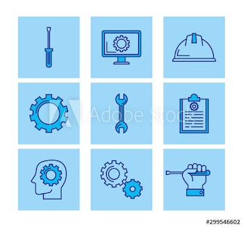 bundle of engineering set icons design