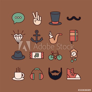 bundle of hipster style set icons