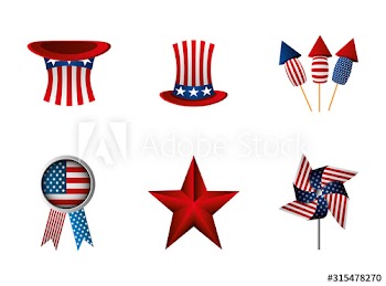bundle of independence usa icons design