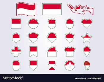 bundle of indonesia icon flag symbol sign
