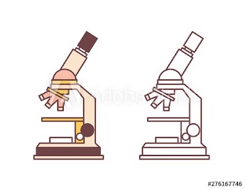 Bundle of microscopes isolated on white background