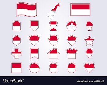 bundle of monaco icon flag symbol sign