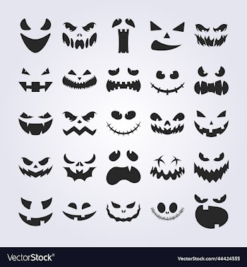 bundle of scary and funny face for halloween