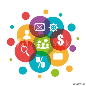 bundle of social media marketing and icons design