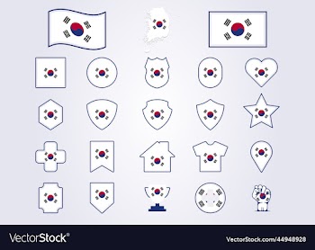 bundle of south korea icon flag symbol sign