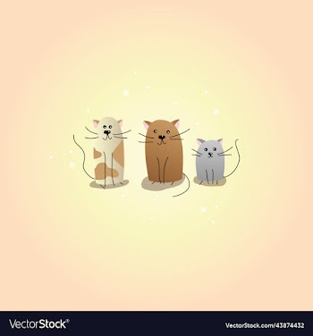 bundle of three cats different colors mascots