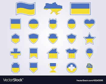 bundle of ukraine icon flag symbol sign