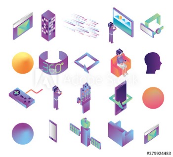bundle of virtual reality technology icons