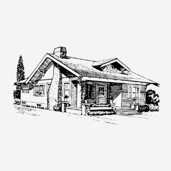 Bungalow house drawing, vintage architecture | Free Photo - rawpixel