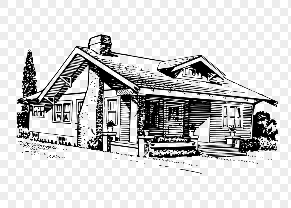 Bungalow house png sticker, architecture | Free PNG - rawpixel