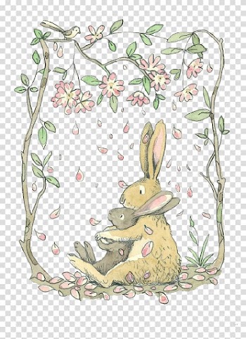Bunny , Illustrator Drawing Book illustration Illustration, Snuggle bunny cartoon couple transparent background PNG clipart