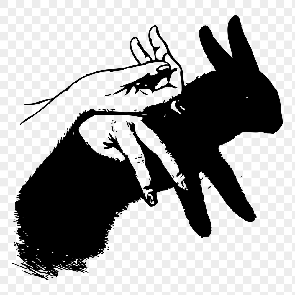 Bunny png shadow puppet sticker | Free PNG - rawpixel