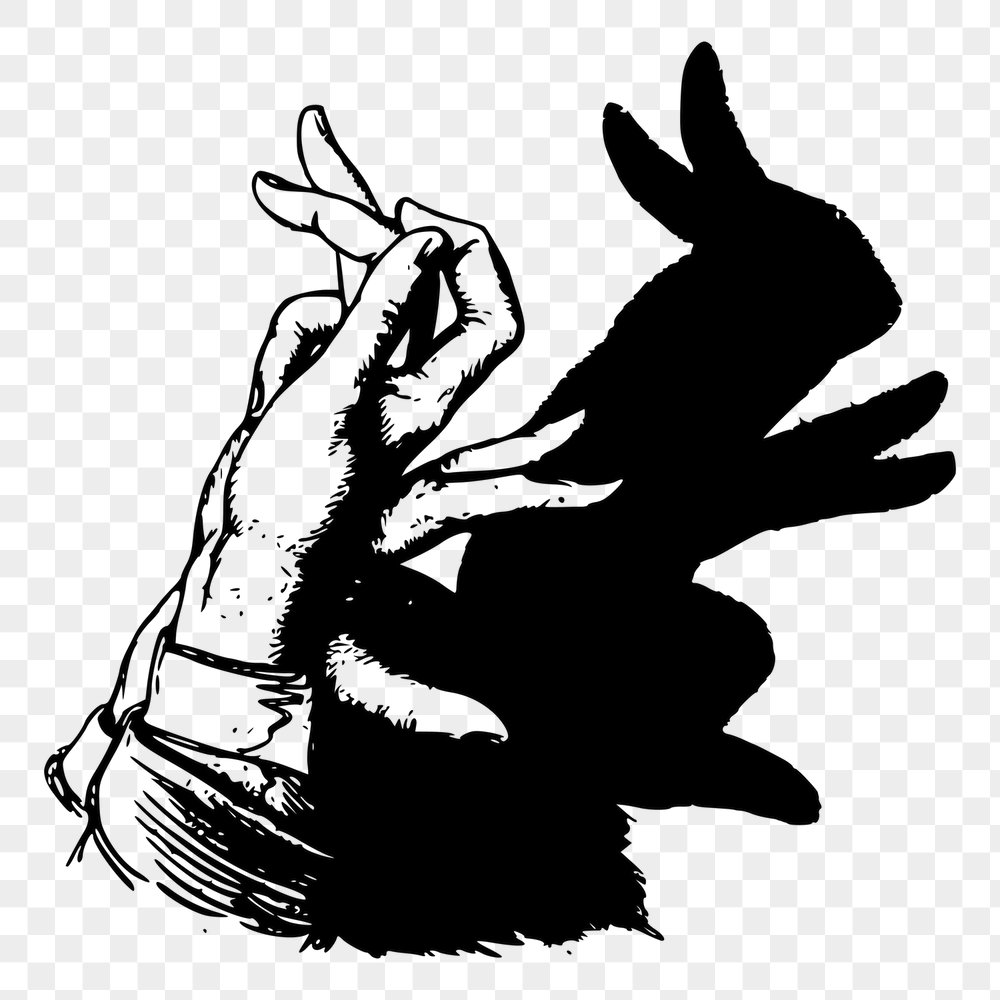 Bunny png shadow puppet sticker | Free PNG - rawpixel