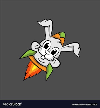 bunny rocket logo design