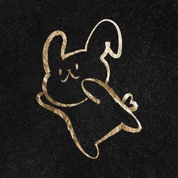 Bunny sticker, gold aesthetic illustration | Free PSD Illustration - rawpixel