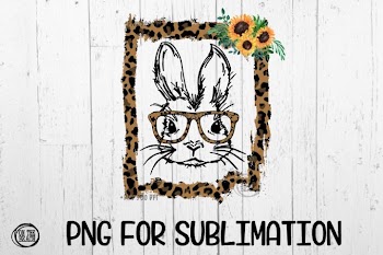 BUNNY - Sunflower - Leopard Torn Frame - PNG for Sub