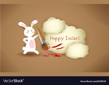 Bunny with brush vector image