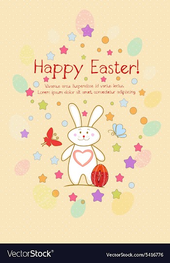 Bunny with egg vector image