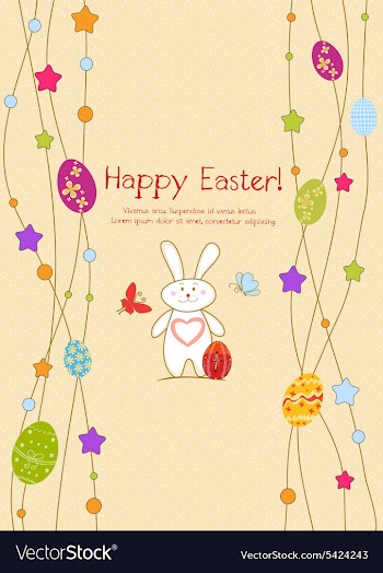 Bunny with eggs vector image