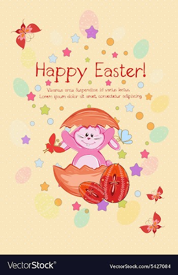Bunny with eggs vector image